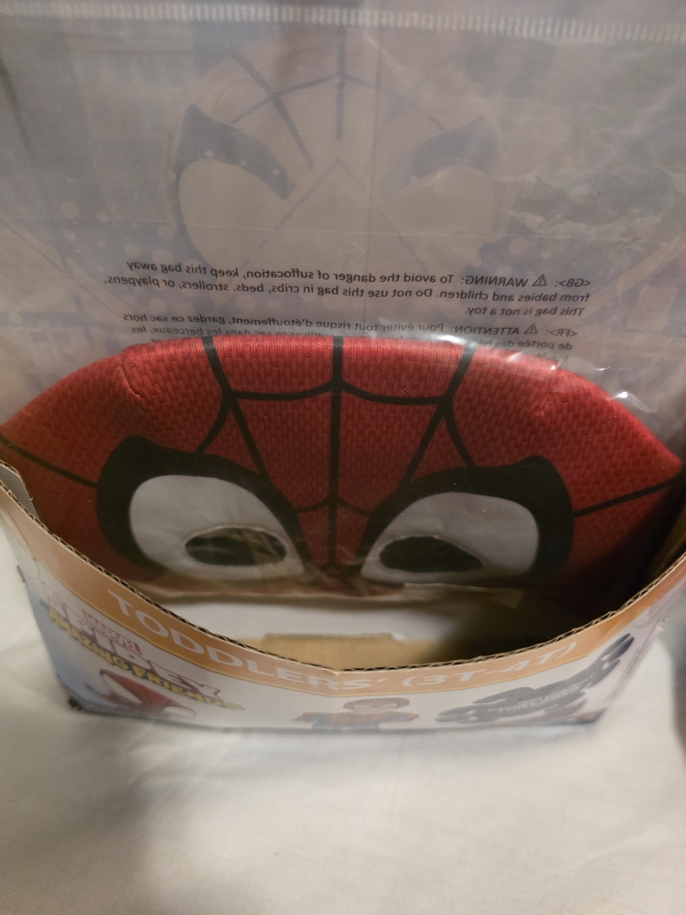Marvel Spidey Spider-Man Toddler Costume 3T-4T Padded Jumpsuit Fabric Mask NEW - Picture 5 of 9